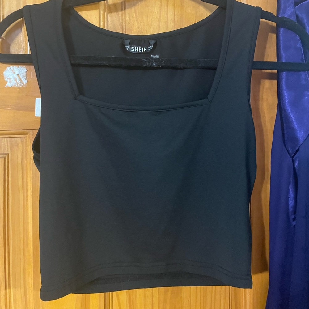 Shein black crop top